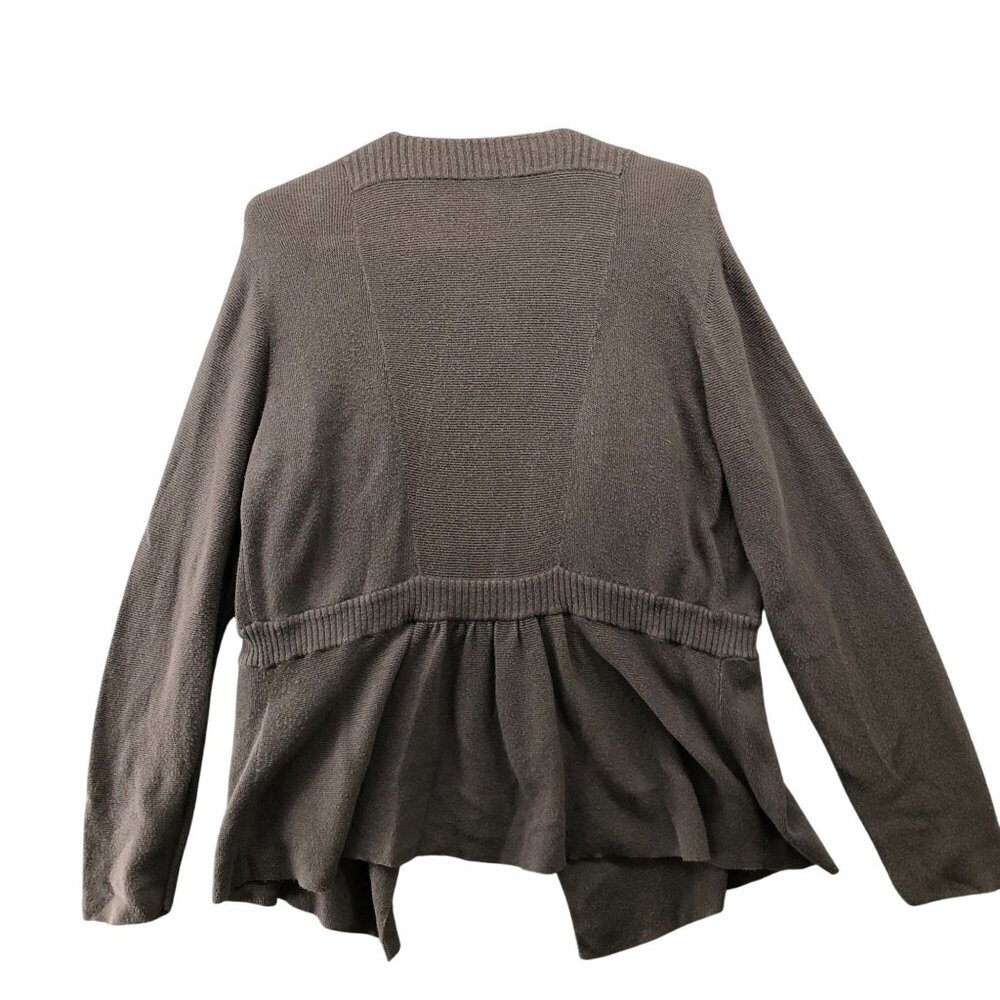 Eileen Fisher Organic Cotton Cardigan Womens M Brown Open Front Lightweight - Picture 2 of 8